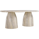 Meridian Cosenza Travertine 78" Travertine Finish Concrete Dining Table (3 Boxes) IMAGE 4