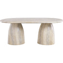  Color_Travertine -- Cosenza 78" Natural Travertine Finish Concrete Indoor / Outdoor Dining Table IMAGE 5