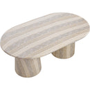  Color_Travertine -- Cosenza 78" Natural Travertine Finish Concrete Indoor / Outdoor Dining Table IMAGE 6