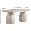  Color_Travertine -- Cosenza 78" Natural Travertine Finish Concrete Indoor / Outdoor Dining Table IMAGE 7