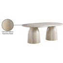  Color_Travertine -- Cosenza 78" Natural Travertine Finish Concrete Indoor / Outdoor Dining Table IMAGE 8