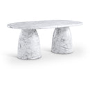 Meridian Cosenza White 78" Marble Finish Concrete Dining Table (3 Boxes) IMAGE 1