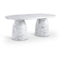  Color_White -- Cosenza 78" White Marble Finish Concrete Indoor / Outdoor Dining Table IMAGE 1