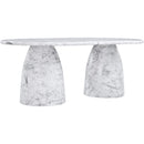  Color_White -- Cosenza 78" White Marble Finish Concrete Indoor / Outdoor Dining Table IMAGE 4