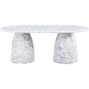  Color_White -- Cosenza 78" White Marble Finish Concrete Indoor / Outdoor Dining Table IMAGE 5