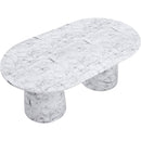  Color_White -- Cosenza 78" White Marble Finish Concrete Indoor / Outdoor Dining Table IMAGE 6