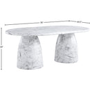  Color_White -- Cosenza 78" White Marble Finish Concrete Indoor / Outdoor Dining Table IMAGE 7