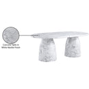  Color_White -- Cosenza 78" White Marble Finish Concrete Indoor / Outdoor Dining Table IMAGE 8
