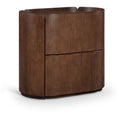  Color_Brown -- Everett Brown Oak Veneer Nightstand IMAGE 1