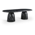  Color_Black -- Meridian Oval Cosenza Dining Table with Concrete Top and Pedestal Base IMAGE 1
