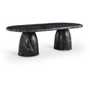  Color_Black -- Meridian Oval Cosenza Dining Table with Concrete Top and Pedestal Base IMAGE 1