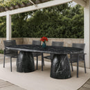  Color_Black -- Meridian Oval Cosenza Dining Table with Concrete Top and Pedestal Base IMAGE 2