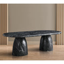  Color_Black -- Meridian Oval Cosenza Dining Table with Concrete Top and Pedestal Base IMAGE 3