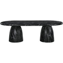  Color_Black -- Meridian Oval Cosenza Dining Table with Concrete Top and Pedestal Base IMAGE 5