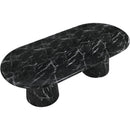  Color_Black -- Meridian Oval Cosenza Dining Table with Concrete Top and Pedestal Base IMAGE 6