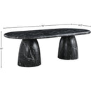  Color_Black -- Meridian Oval Cosenza Dining Table with Concrete Top and Pedestal Base IMAGE 7