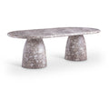  Color_Brown -- Cosenza 96" Brown Marble Finish Concrete Indoor / Outdoor Dining Table IMAGE 1