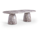  Color_Brown -- Cosenza 96" Brown Marble Finish Concrete Indoor / Outdoor Dining Table IMAGE 1