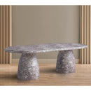  Color_Brown -- Cosenza 96" Brown Marble Finish Concrete Indoor / Outdoor Dining Table IMAGE 3