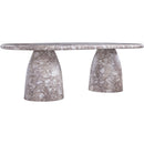  Color_Brown -- Cosenza 96" Brown Marble Finish Concrete Indoor / Outdoor Dining Table IMAGE 4