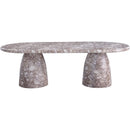  Color_Brown -- Cosenza 96" Brown Marble Finish Concrete Indoor / Outdoor Dining Table IMAGE 5