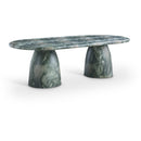  Color_Green -- Cosenza 96" Green Marble Finish Concrete Indoor / Outdoor Dining Table IMAGE 1