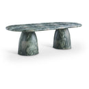 Meridian Cosenza Green 96" Marble Finish Concrete Dining Table (3 Boxes) IMAGE 1
