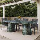  Color_Green -- Cosenza 96" Green Marble Finish Concrete Indoor / Outdoor Dining Table IMAGE 2