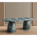  Color_Green -- Cosenza 96" Green Marble Finish Concrete Indoor / Outdoor Dining Table IMAGE 3