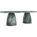  Color_Green -- Cosenza 96" Green Marble Finish Concrete Indoor / Outdoor Dining Table IMAGE 4
