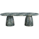  Color_Green -- Cosenza 96" Green Marble Finish Concrete Indoor / Outdoor Dining Table IMAGE 5