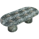  Color_Green -- Cosenza 96" Green Marble Finish Concrete Indoor / Outdoor Dining Table IMAGE 6