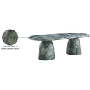  Color_Green -- Cosenza 96" Green Marble Finish Concrete Indoor / Outdoor Dining Table IMAGE 8