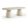 Color_Travertine -- Cosenza 96" Natural Travertine Finish Concrete Indoor / Outdoor Dining Table IMAGE 1