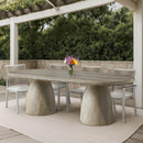  Color_Travertine -- Cosenza 96" Natural Travertine Finish Concrete Indoor / Outdoor Dining Table IMAGE 2