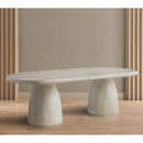 Color_Travertine -- Cosenza 96" Natural Travertine Finish Concrete Indoor / Outdoor Dining Table IMAGE 3