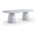  Color_White -- Cosenza 96" White Marble Finish Concrete Indoor / Outdoor Dining Table IMAGE 1