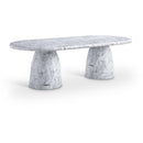  Color_White -- Cosenza 96" White Marble Finish Concrete Indoor / Outdoor Dining Table IMAGE 1