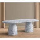 Meridian Cosenza White 96" Marble Finish Concrete Dining Table (3 Boxes) IMAGE 3