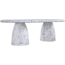  Color_White -- Cosenza 96" White Marble Finish Concrete Indoor / Outdoor Dining Table IMAGE 4