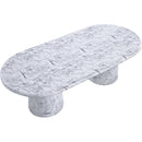  Color_White -- Cosenza 96" White Marble Finish Concrete Indoor / Outdoor Dining Table IMAGE 6