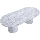 Meridian Cosenza White 96" Marble Finish Concrete Dining Table (3 Boxes) IMAGE 6