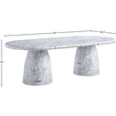  Color_White -- Cosenza 96" White Marble Finish Concrete Indoor / Outdoor Dining Table IMAGE 7