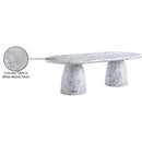 Color_White -- Cosenza 96" White Marble Finish Concrete Indoor / Outdoor Dining Table IMAGE 8