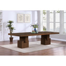  Color_Brown -- Anzio 96 / 144" Brown Oak Veneer Dining Table IMAGE 3