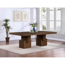  Color_Brown -- Anzio 96 / 144" Brown Oak Veneer Dining Table IMAGE 4
