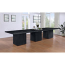  Meridian Belinda 54" Black Solid Wood and Oak Veneer Modular Dining Table IMAGE 2