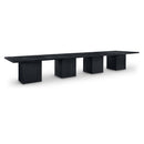  Meridian Belinda 54" Black Solid Wood and Oak Veneer Modular Dining Table IMAGE 1