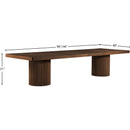  Color_Brown -- Belinda 96" / 144" Brown Solid Wood And Oak Veneer Dining Table IMAGE 14