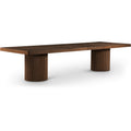  Color_Brown -- Belinda 96" / 144" Brown Solid Wood And Oak Veneer Dining Table IMAGE 1
